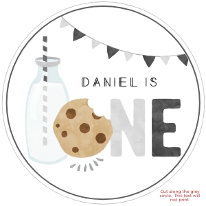 Milk Cookies Party 4"Circle - #526: Milk and Cookies Decor Bundle - #526