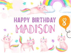 Caticorn Party Backdrop  - #496: Caticorn Party Backdrop  - #496