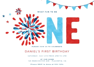 4th of July Birthday Invitation - #453 design preview