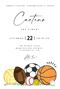 Convite Esportes - 10x15" - #438-1 design preview