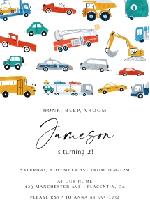 Transportation Invitation - 5x7"- #509-3-c: Transportation Invitation - 5x7"- #509-3c