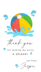 Pool Party Birthday Favor Tags - #427: Pool Party Birthday Favor Tags - #427