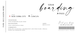 Minimalist Boarding Pass Gift Voucher 8x3.5 - #195 design preview
