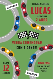 Convite Corrida 10x15cm - #407: Convite Corrida 10x15cm - #407