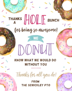Donut Appreciation 8x10"Sign - TG004: Donut Appreciation 8x10"Sign - TG004