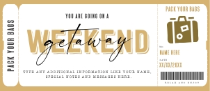 Weekend Getaway Gift Voucher - #189: Weekend Getaway Gift Voucher - #189