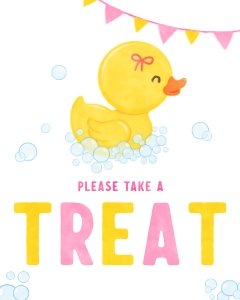 Rubber Duck Party Sign 8x10" #428: Rubber Duck Party Sign 8x10" #428