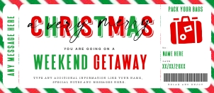 Weekend Getaway Gift Voucher Christmas Ed. - #188CE: Weekend Getaway Gift Voucher Christmas Ed. - #188CE