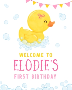 Rubber Duck Welcome Sign - #428: Rubber Duck Decor Party Bundle  - 428