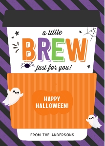 Halloween Coffee Gift Card Holder - X009: Halloween Coffee Gift Card Holder - X009