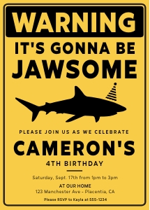 Shark Danger Invitation - #402: Shark Danger Invitation - #402