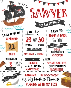 Pirate Chalkboard Sign - #409 design preview