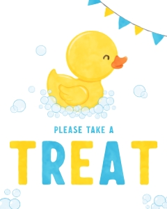 Rubber Duck Party Sign 8x10" #429: Rubber Duck Party Sign 8x10" #429