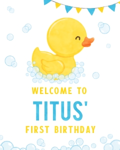 Rubber Duck Welcome Sign - #429: Rubber Duck Party Bundle #429