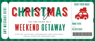 Weekend Getaway Gift Voucher Christmas Ed. - #188bCE: Weekend Getaway Gift Voucher Christmas Ed. - #188bCE