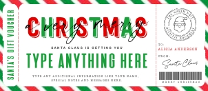 Santa's Gift Voucher Christmas Ed. - #181CE: Santa's Gift Voucher Christmas Ed. - #181CE