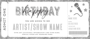Concert/Show Gift Voucher - #182 design preview