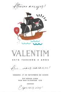 Convite Pirata - 10x15cm - #409 design preview