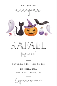 Convite Halloween 10x15cm - #397: Convite Halloween 10x15cm - #397