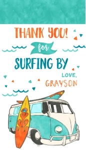 Surf Party Favor Tag - #436: Surf Party Favor Tag - #436