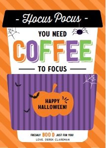 Halloween Coffee Gift Card Holder - X011: Halloween Coffee Gift Card Holder - X011