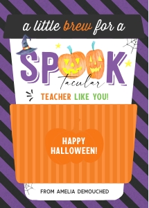 Halloween Coffee Gift Card Holder - X013: Halloween Coffee Gift Card Holder - X013