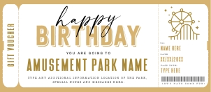 Amusement Park Theme Park Gift Ticket - #176: Amusement Park Theme Park Gift Ticket - #176