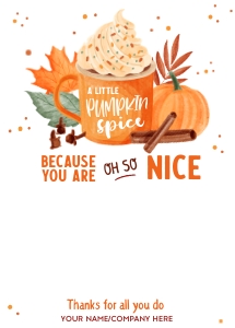 Pumpkin Spice Gift card Holder - X015: Pumpkin Spice Gift card Holder - X015