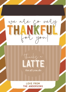 Thankful for you Coffee Gift Card Holder - X017: Thankful for you Coffee Gift Card Holder - X017