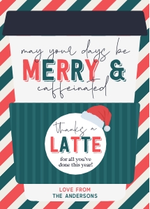 Christmas Coffee Gift Card Holder - X020: Christmas Coffee Gift Card Holder - X020