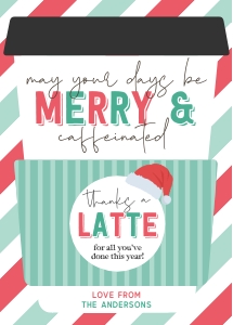 Christmas Coffee Gift Card Holder - X019: Christmas Coffee Gift Card Holder - X019