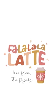 Fa.la.la Latte  Tag - 2x3.5" - TG109: Fa.la.la Latte Tag - 2x3.5" - TG109
