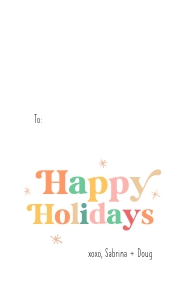 Happy Holidays Tag - 2x3.5" - TG110: Happy Holidays Tag - 2x3.5" - TG110