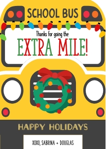 Bus Driver Christmas Gift Card Holder - X026: Bus Driver Christmas Gift Card Holder - X026