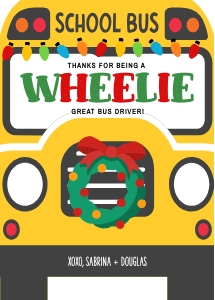 Bus Driver Christmas Gift Card Holder - X027: Bus Driver Christmas Gift Card Holder - X027