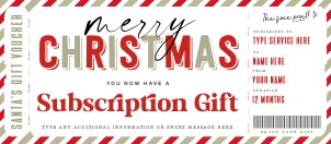 Subscription Gift Voucher Christmas Ed. - #165b CE design preview