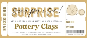 Pottery Class Ticket Voucher - #163 GT design preview