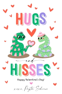 Hugs and Hisses Snake Valentine Tag - TG118: Hugs and Hisses Snake Valentine Tag - TG118