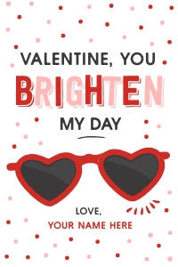 Heart Sunglasses Valentine's Day Card - TG121: Heart Sunglasses Valentine's Day Card - TG121