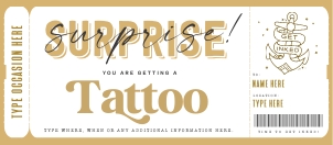 Surprise Tattoo Voucher Gold - #172 GT: Surprise Tattoo Voucher Gold - #172 GT