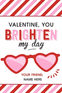 Heart Sunglasses Valentine's Day Card - TG122: Heart Sunglasses Valentine's Day Card - TG122