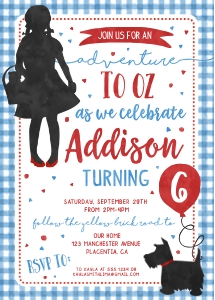 Wizard of Oz Invitation - 5x7"- #382: Wizard of Oz Invitation - 5x7"- #382