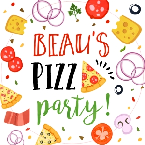 Pizza Party Cupcake Topper - #200: Pizza Party Cupcake Topper - #200
