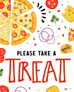Pizza Party Signage 8x10" #200: Pizza Party Signage 8x10" #200