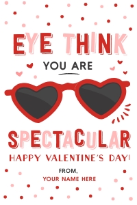 Heart Sunglasses Valentine's Day Card - TG127: Heart Sunglasses Valentine's Day Card - TG127