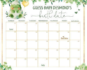 Dino BS Greenery Guess the Due Date Calendar Game #205: Dino BS Greenery Guess the Due Date Calendar Game #205