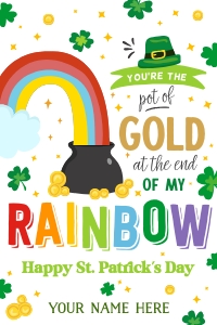 Pot of Gold St. Patrick's day Gift Tag - TG129: Pot of Gold St. Patrick's day Gift Tag - TG129