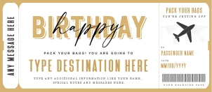 Surprise Birthday Trip Voucher Airplane - #161: Surprise Birthday Trip Voucher Airplane - #161
