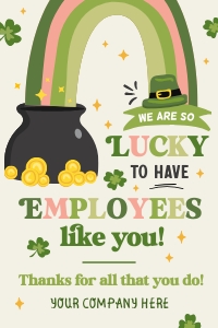 Lucky to have employees like you St. Patrick's day Gift Tag - TG137: Lucky to have employees like you St. Patrick's day Gift Tag - TG137