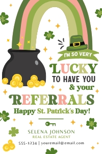 Lucky to have your referrals St. Patrick's day Gift Tag - TG138: Lucky to have your referrals St. Patrick's day Gift Tag - TG138